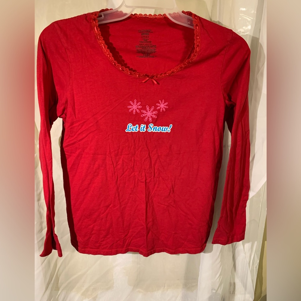 simply basic womans christmas blouses Red Small